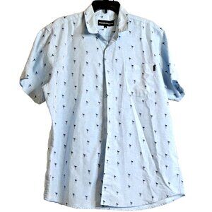 Molokai Surf Co. Men Shirt Size XL Flamingos Hawaiian Cotton Short Sleeve Summer